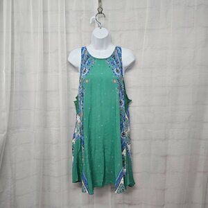 Green and Blue Paisley Mini Dress